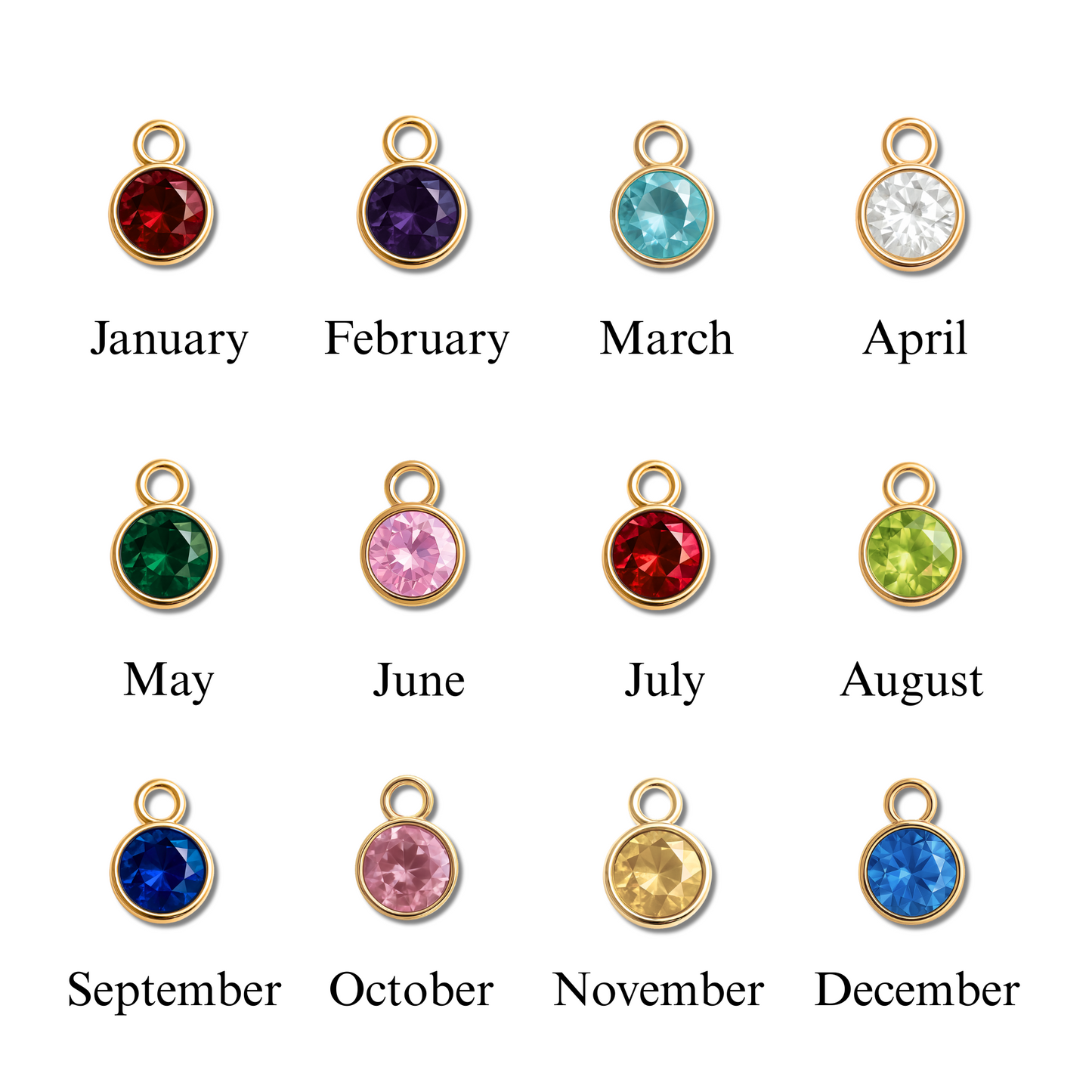 Birthstone Name Necklace