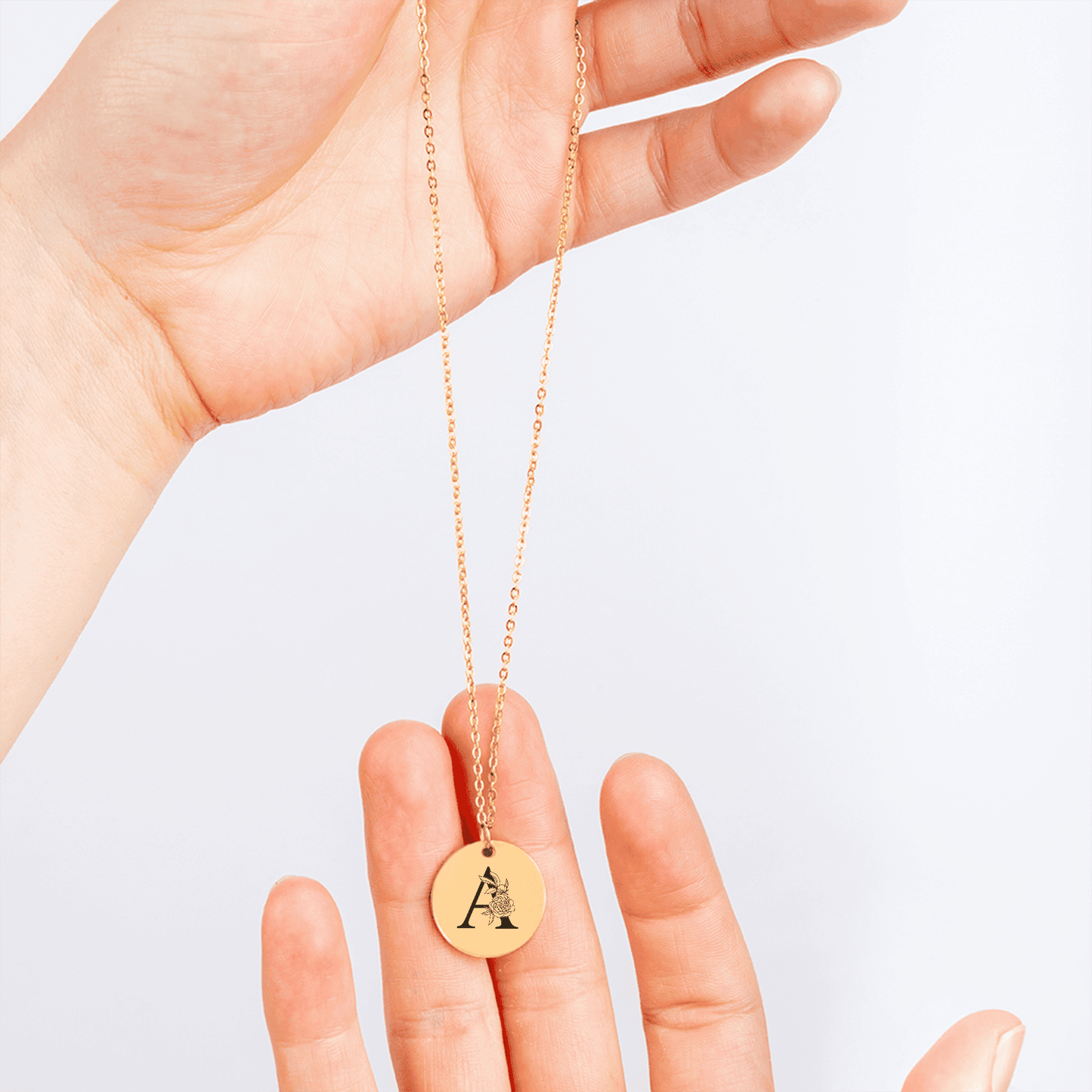 Floral Initial Necklace