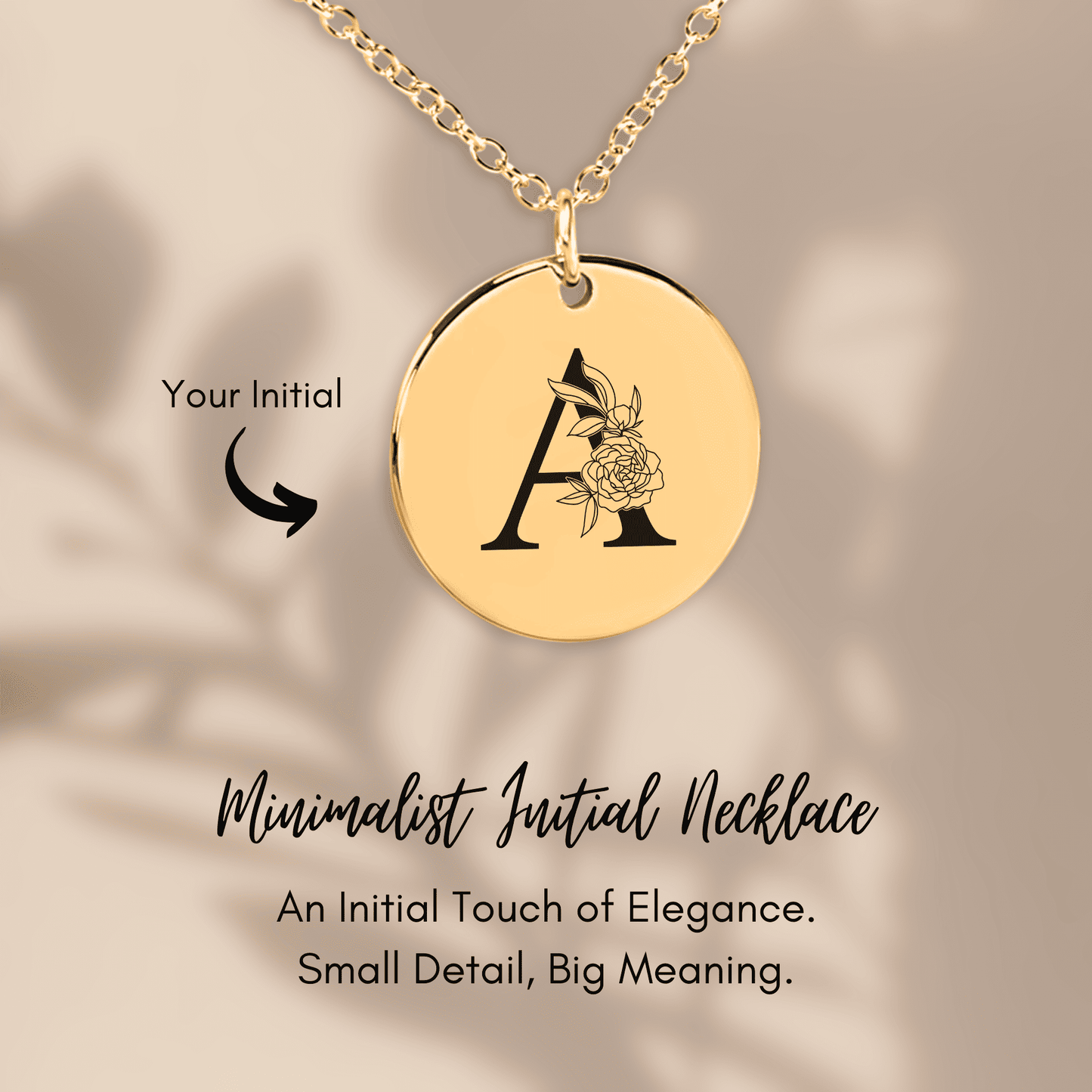 Floral Initial Necklace