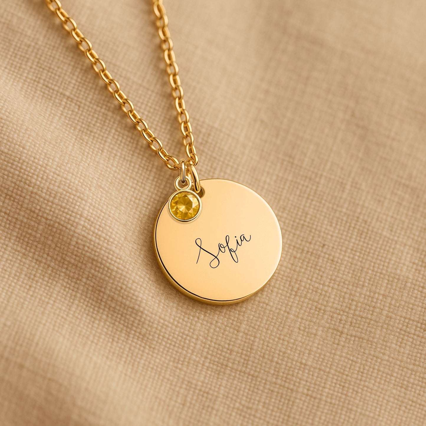 Birthstone Name Necklace