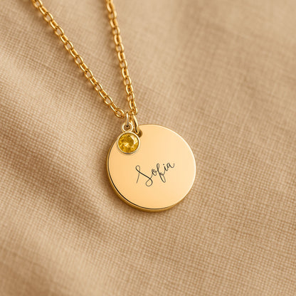 Birthstone Name Necklace