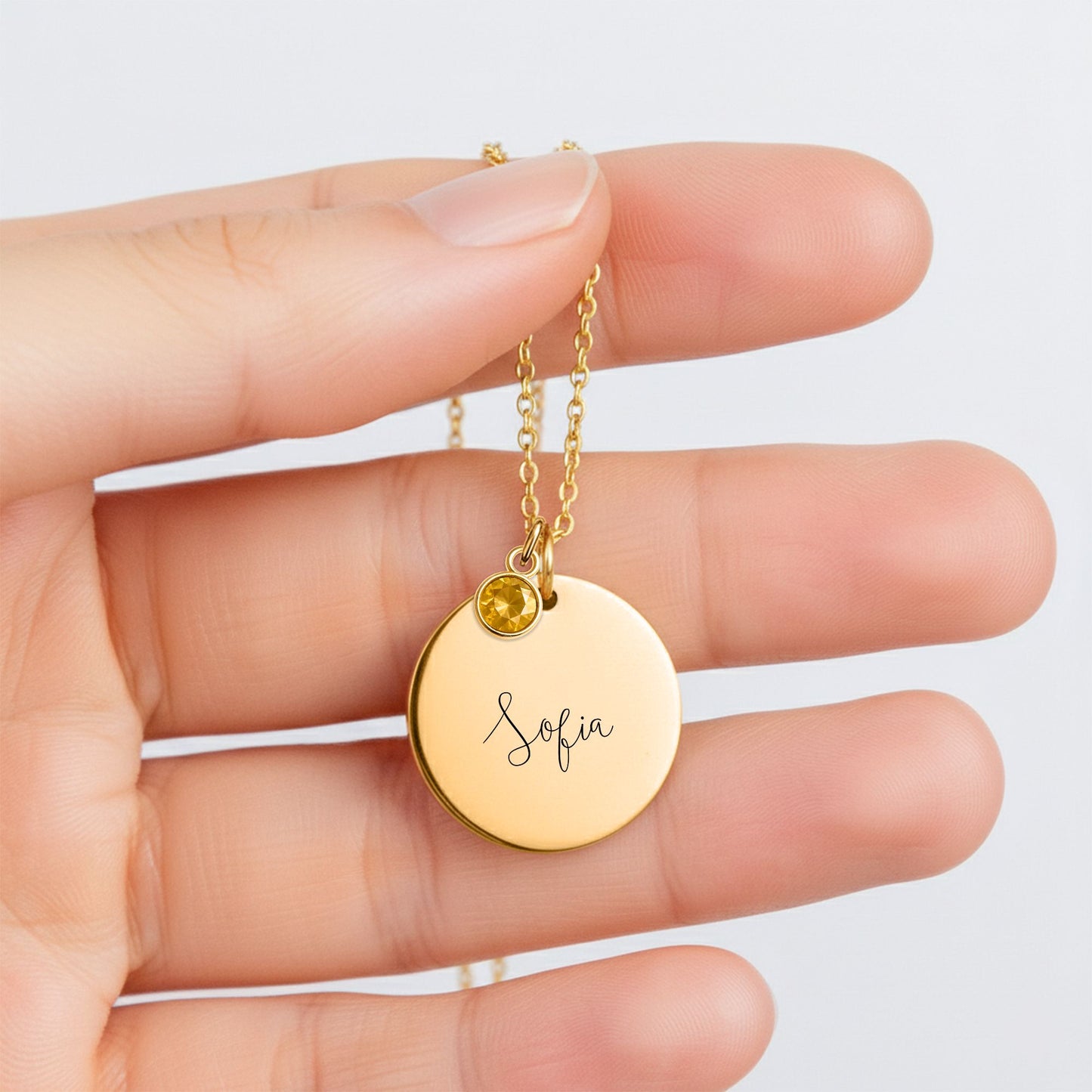 Birthstone Name Necklace